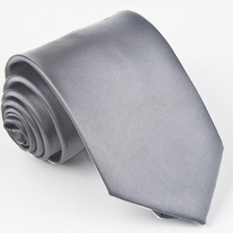 Jednobarevná šedá pánská kravata svatební Greg 99924