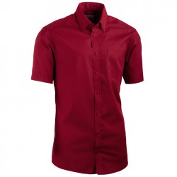 Červená pánská košile s krátkým rukávem slim fit Aramgad 40334